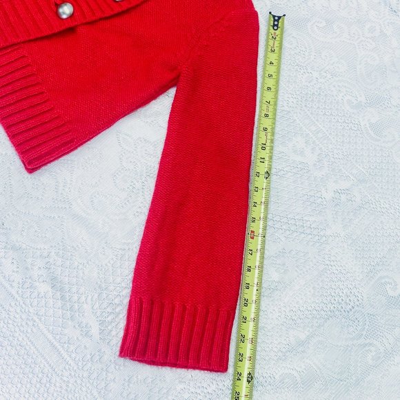 Women's Classy Knit Button Down Sweater INC Lipstick Red Light Jacket Small - Picture 12 of 12